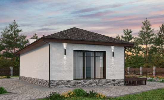 145-001-Л Проект бани из пеноблока Ступино | Проекты одноэтажных домов от House Expert