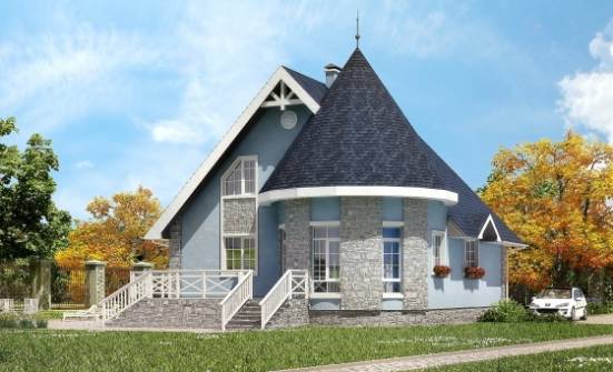 170-003-П Проект двухэтажного дома мансардный этаж, компактный загородный дом из бризолита Люберцы | Проекты домов от House Expert
