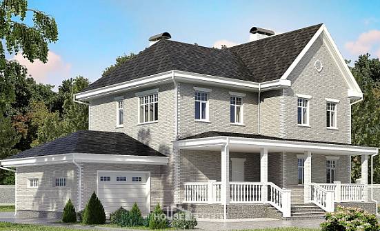 190-001-Л Проект двухэтажного дома, гараж, классический дом из кирпича Клин | Проекты домов от House Expert