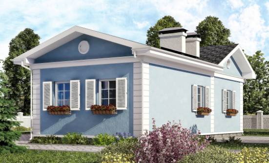 090-004-П Проект одноэтажного дома, бюджетный коттедж из газобетона Дубна | Проекты домов от House Expert