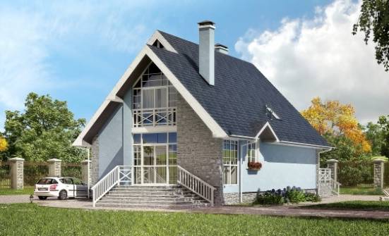 170-003-П Проект двухэтажного дома мансардный этаж, компактный загородный дом из бризолита Люберцы | Проекты домов от House Expert