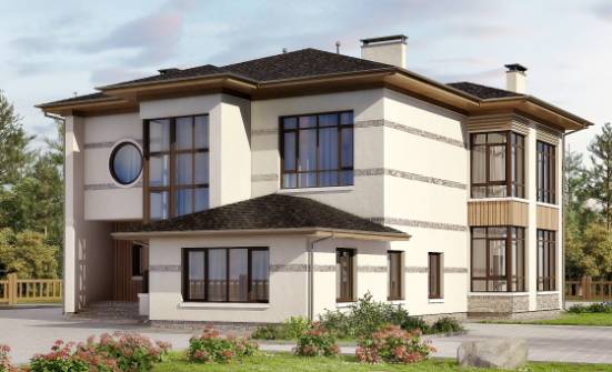 345-001-П Проект двухэтажного дома, большой коттедж из бризолита Ступино | Проекты домов от House Expert