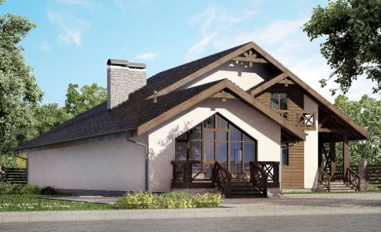 265-001-П Проект двухэтажного дома мансардой, гараж, современный домик из пеноблока Егорьевск | Проекты домов от House Expert