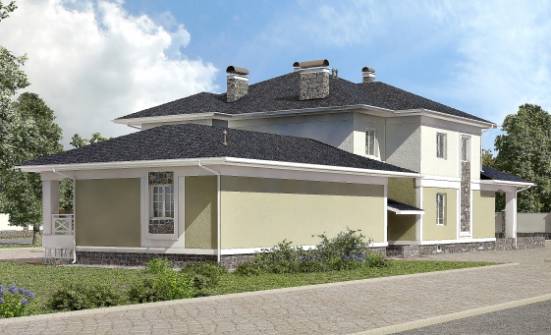 620-001-Л Проект трехэтажного дома, гараж, классический домик из пеноблока Звенигород | Проекты домов от House Expert