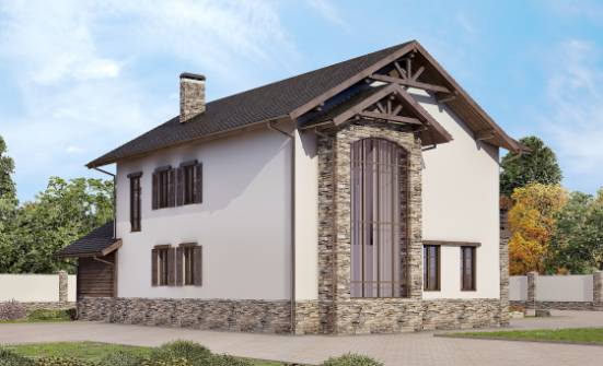 200-005-П Проект двухэтажного дома, гараж, красивый дом из пеноблока Щелково | Проекты домов от House Expert