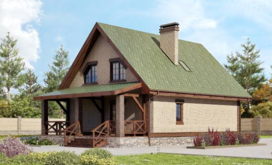 160-011-П Проект двухэтажного дома с мансардным этажом, скромный домик из бризолита Краснозаводск | Проекты домов от House Expert