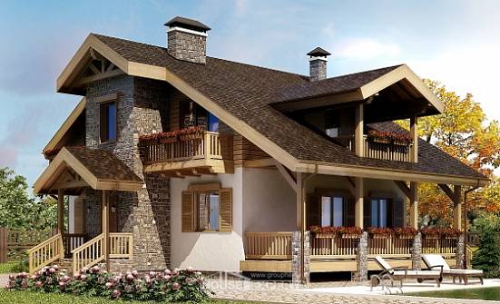 150-004-П Проект двухэтажного дома мансардой, бюджетный дом из твинблока Черноголовка | Проекты домов от House Expert