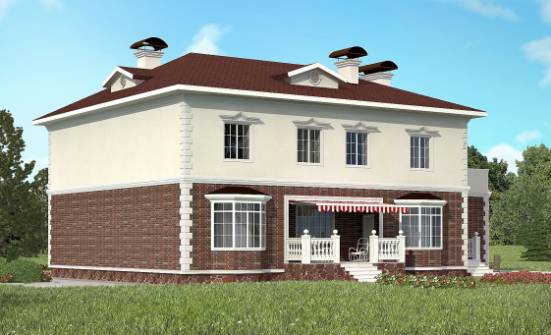 380-001-Л Проект двухэтажного дома и гаражом, большой загородный дом из кирпича Жуковский | Проекты домов от House Expert