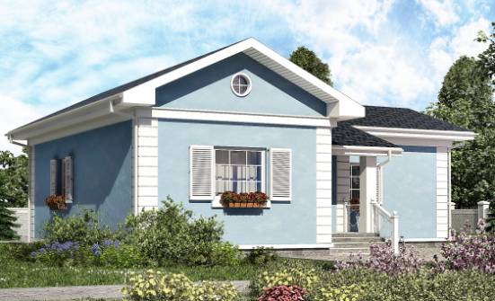 090-004-П Проект одноэтажного дома, бюджетный коттедж из газобетона Дубна | Проекты одноэтажных домов от House Expert