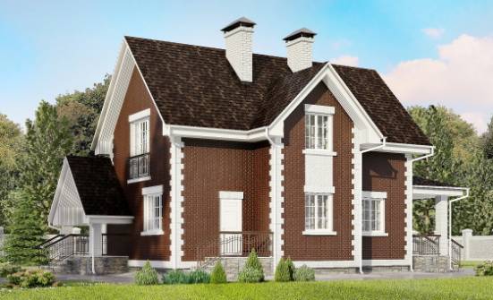 190-003-Л Проект двухэтажного дома с мансардой, гараж, средний домик из керамзитобетонных блоков Дзержинский | Проекты домов от House Expert