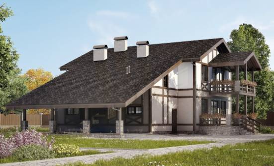 250-002-П Проект двухэтажного дома мансардой и гаражом, простой дом из кирпича Лыткарино | Проекты домов от House Expert