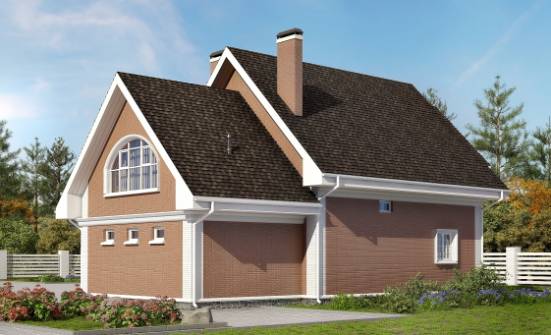 185-003-П Проект двухэтажного дома с мансардой, гараж, уютный домик из газобетона Яхрома | Проекты домов от House Expert
