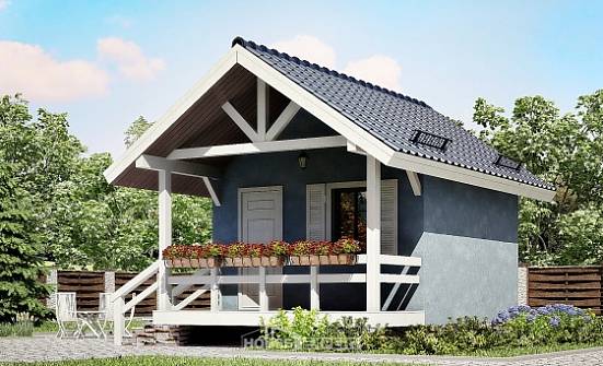 020-001-Л Проект одноэтажного дома, компактный коттедж из бревен Солнечногорск | Проекты домов от House Expert