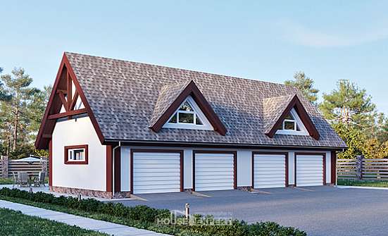 145-002-Л Проект гаража из бризолита Долгопрудный | Проекты домов от House Expert
