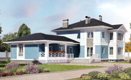 620-001-П Проект трехэтажного дома и гаражом, огромный загородный дом из теплоблока Красноармейск | Проекты домов от House Expert