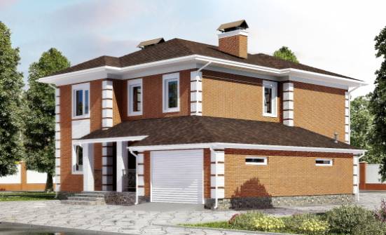 220-004-Л Проект двухэтажного дома, гараж, уютный коттедж из кирпича Фрязино | Проекты домов от House Expert