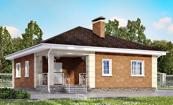 100-001-Л Проект одноэтажного дома, компактный дом из пеноблока Подольск | Проекты домов от House Expert