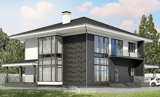 245-002-П Проект двухэтажного дома, гараж, уютный домик из пеноблока Клин | Проекты домов от House Expert