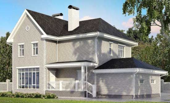 190-001-Л Проект двухэтажного дома, гараж, классический дом из кирпича Клин | Проекты домов от House Expert