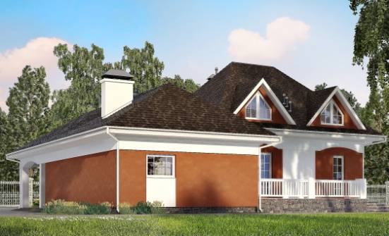 180-007-П Проект двухэтажного дома с мансардой и гаражом, современный домик из керамзитобетонных блоков Верея | Проекты домов от House Expert