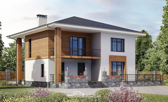 180-015-П Проект двухэтажного дома, недорогой загородный дом из керамзитобетонных блоков Истра | Проекты домов от House Expert