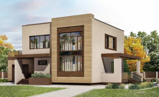 220-003-Л Проект двухэтажного дома, гараж, простой дом из твинблока Видное | Проекты домов от House Expert
