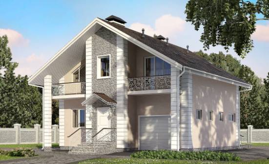 150-002-П Проект двухэтажного дома мансардный этаж, гараж, экономичный дом из теплоблока Истра | Проекты домов от House Expert