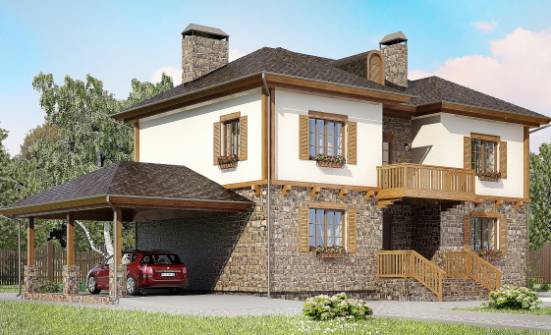 155-006-Л Проект двухэтажного дома и гаражом, простой коттедж из теплоблока Солнечногорск | Проекты домов от House Expert
