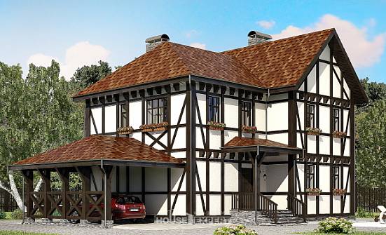 180-004-Л Проект двухэтажного дома с мансардой и гаражом, красивый загородный дом из кирпича Руза | Проекты домов от House Expert