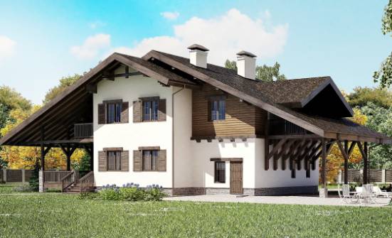 270-001-Л Проект двухэтажного дома мансардой, гараж, уютный коттедж из кирпича Дубна | Проекты домов от House Expert