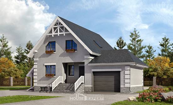200-009-П Проект трехэтажного дома мансардой, гараж, уютный домик из арболита Ногинск | Проекты домов от House Expert