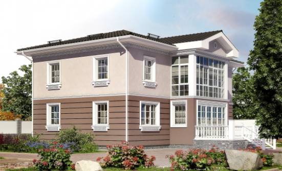 210-005-П Проект двухэтажного дома, простой домик из блока Дубна | Проекты домов от House Expert