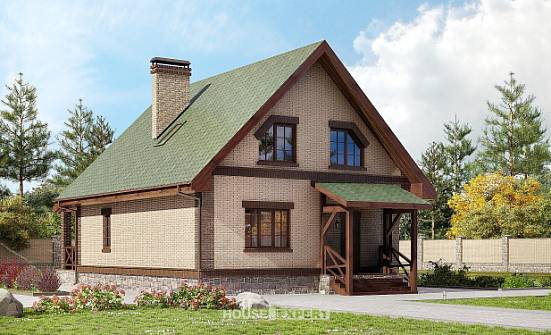 160-011-П Проект двухэтажного дома с мансардным этажом, скромный домик из бризолита Краснозаводск | Проекты домов от House Expert
