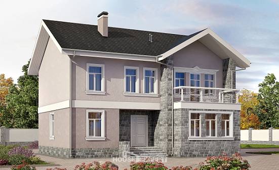 170-008-П Проект двухэтажного дома, небольшой дом из теплоблока Черноголовка | Проекты домов от House Expert