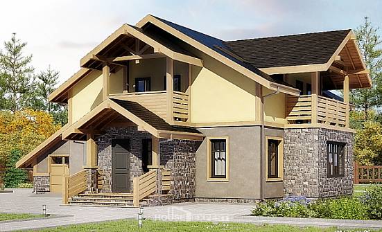 180-011-П Проект двухэтажного дома мансардой и гаражом, уютный загородный дом из твинблока Одинцово | Проекты домов от House Expert