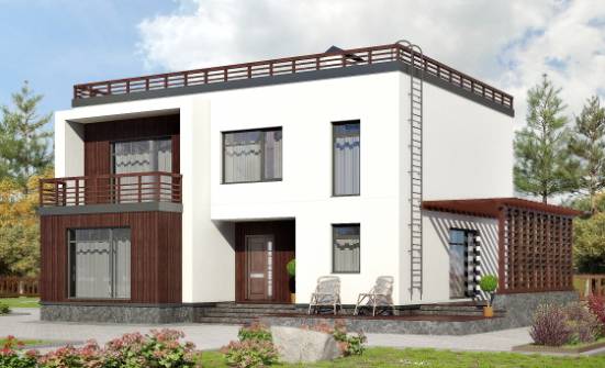215-002-П Проект двухэтажного дома, современный загородный дом из пеноблока Химки | Проекты домов от House Expert