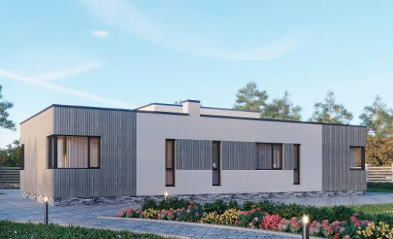 175-001-Л Проект одноэтажного дома, современный коттедж из теплоблока Электросталь | Проекты домов от House Expert