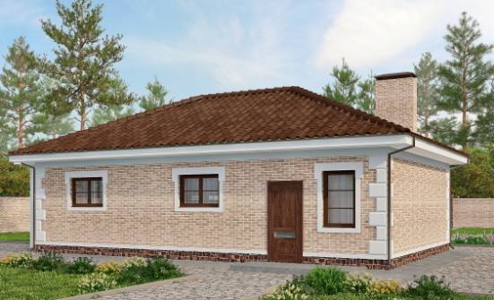 070-005-П Проект гаража из кирпича Домодедово | Проекты одноэтажных домов от House Expert