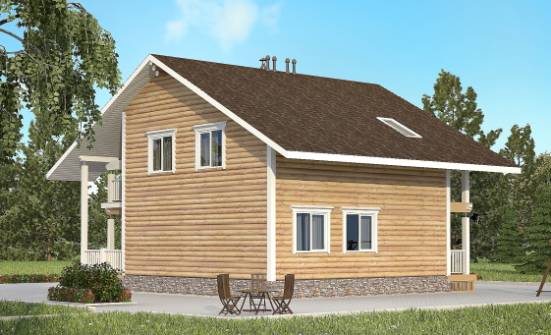 130-001-П Проект двухэтажного дома мансардой, простой коттедж из дерева Химки | Проекты домов от House Expert