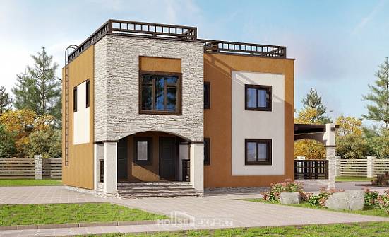 150-010-Л Проект двухэтажного дома, недорогой коттедж из кирпича Клин | Проекты домов от House Expert