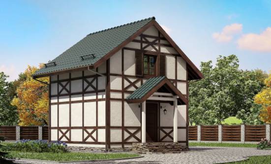 060-002-П Проект двухэтажного дома мансардой, уютный коттедж из бревен Ступино | Проекты домов от House Expert