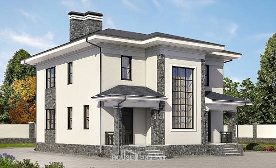 155-011-П Проект двухэтажного дома, экономичный домик из твинблока Протвино | Проекты домов от House Expert