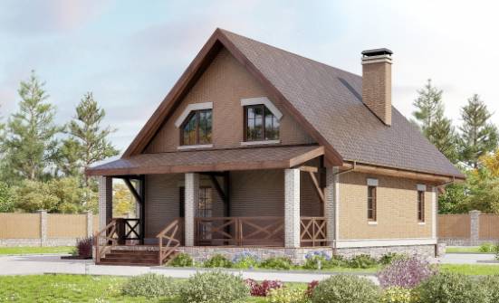 160-011-Л Проект двухэтажного дома мансардой, уютный загородный дом из бризолита Бронницы | Проекты домов от House Expert