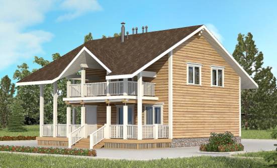 130-001-П Проект двухэтажного дома мансардой, простой коттедж из дерева Химки | Проекты домов от House Expert