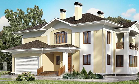 375-002-Л Проект двухэтажного дома и гаражом, уютный домик из кирпича Апрелевка | Проекты домов от House Expert