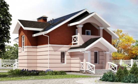 155-009-Л Проект двухэтажного дома с мансардным этажом, скромный домик из пеноблока Озёры | Проекты домов от House Expert