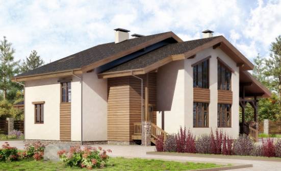 240-003-П Проект двухэтажного дома с мансардой, красивый загородный дом из кирпича Воскресенск | Проекты домов от House Expert