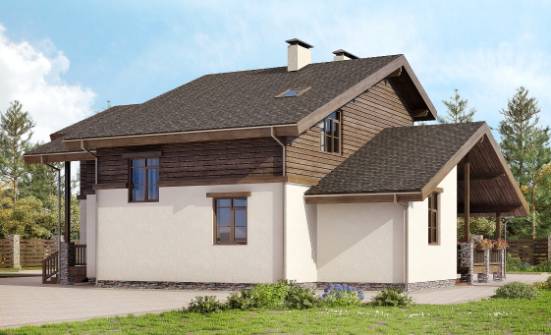 210-006-Л Проект двухэтажного дома мансардой, средний загородный дом из кирпича Подольск | Проекты домов от House Expert