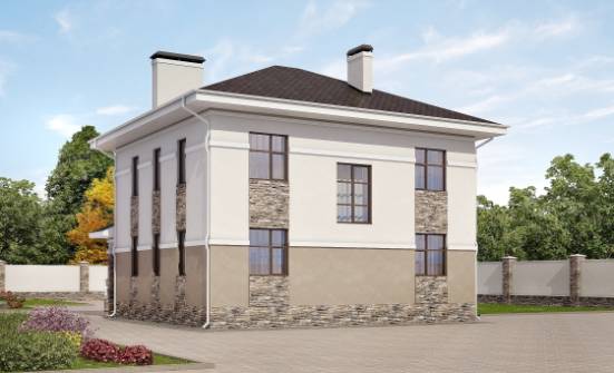 150-014-П Проект двухэтажного дома, бюджетный коттедж из блока Фрязино | Проекты домов от House Expert