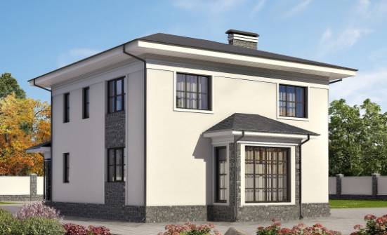 155-011-П Проект двухэтажного дома, экономичный домик из твинблока Протвино | Проекты домов от House Expert